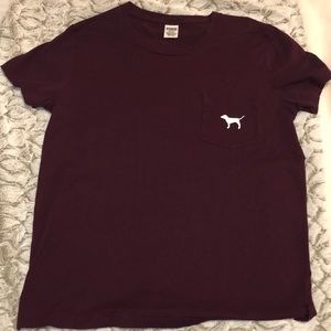 Maroon Victoria’s Secret Pink T-shirt